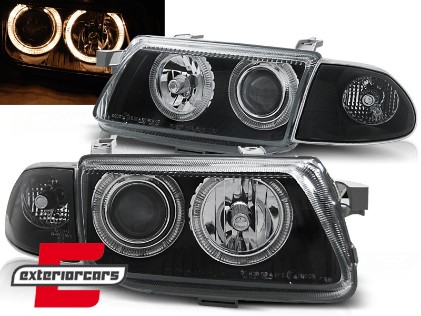 Prednja svjetla Angel Eyes (crna) / Opel Astra F (09.1994-1997), LPOP89