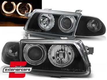 Prednja svjetla Angel Eyes (crna) / Opel Astra F (09.1994-1997), LPOP89
