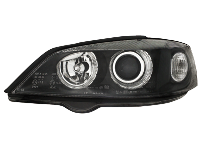 Prednja svjetla Angel Eyes (crna) / Opel Astra G (1997-2004), LPOP32