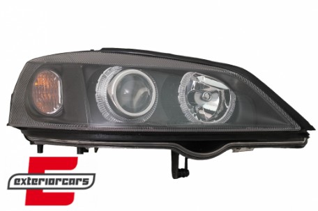 Prednja svjetla Angel Eyes (crna) / Opel Astra G (1997-2004), LPOP32