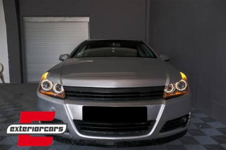 Prednja svjetla Angel Eyes (crna) / Opel Astra H (2004-2010), LPOP72