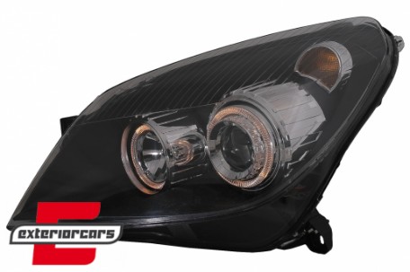 Prednja svjetla Angel Eyes (crna) / Opel Astra H (2004-2010), LPOP72