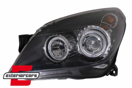 Prednja svjetla Angel Eyes (crna) / Opel Astra H (2004-2010), LPOP72