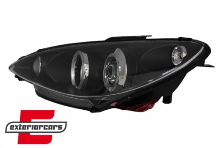 Prednja svjetla Angel Eyes (crna) / Peugeot 206 (2003-2009), LPPE03