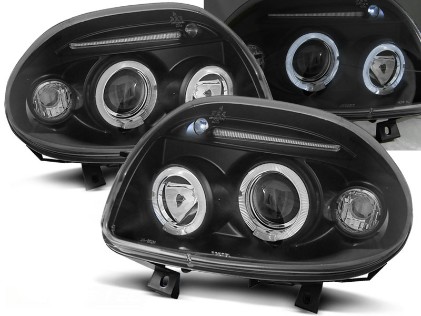 Prednja svjetla Angel Eyes (crna) / Renault Clio II (1998-2001), LPRE22