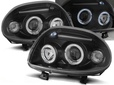 Prednja svjetla Angel Eyes (crna) / Renault Clio II (1998-2001), LPRE22