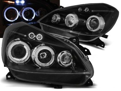 Prednja svjetla Angel Eyes (crna) / Renault Clio III (2005-2009), LPRE28
