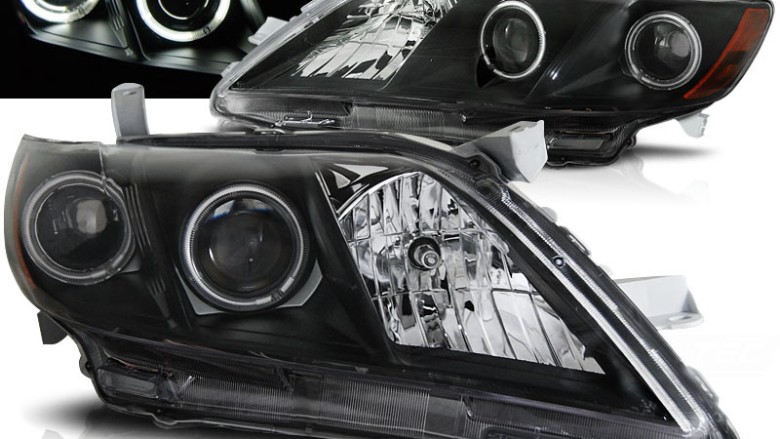 Prednja svjetla Angel Eyes (crna) / Toyota Camry 6 XV40 (2006-2009), LPTO10