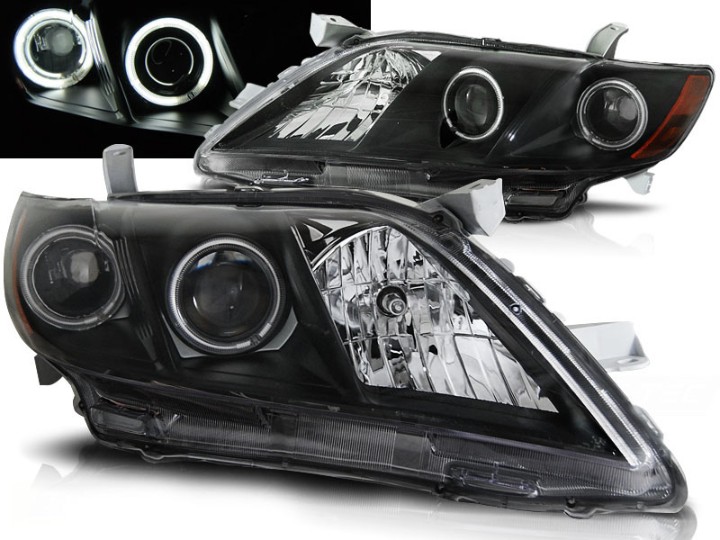 Prednja svjetla Angel Eyes (crna) / Toyota Camry 6 XV40 (2006-2009), LPTO10