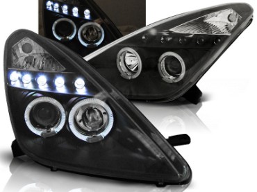 Prednja svjetla Angel Eyes (crna) / Toyota Celica T230 (1999-2005), LPTO14
