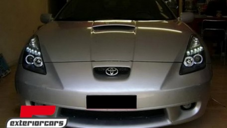 Prednja svjetla Angel Eyes (crna) / Toyota Celica T230 (1999-2005), LPTO14