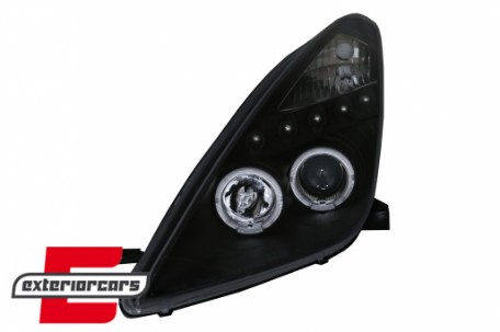 Prednja svjetla Angel Eyes (crna) / Toyota Celica T230 (1999-2005), LPTO14