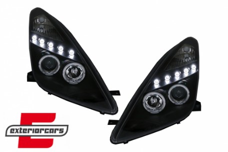 Prednja svjetla Angel Eyes (crna) / Toyota Celica T230 (1999-2005), LPTO14