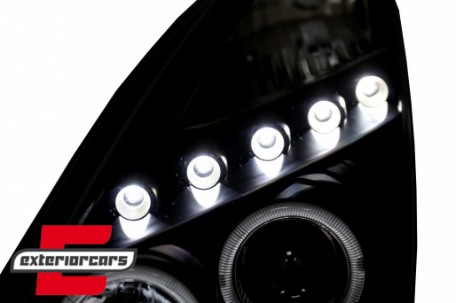 Prednja svjetla Angel Eyes (crna) / Toyota Celica T230 (1999-2005), LPTO14