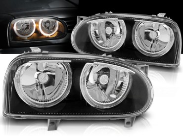 Prednja svjetla Angel Eyes (crna) / Volkswagen Golf 3 (09.1991-08.1997), LPVW29