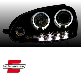 Prednja svjetla Angel Eyes (crna) / Volkswagen Golf 5 (2003-2008), LPVWB8