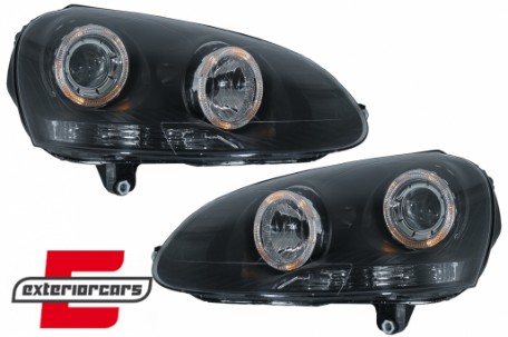 Prednja svjetla Angel Eyes (crna) / Volkswagen Golf 5 (2003-2008), LPVWH7