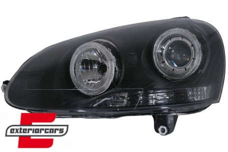Prednja svjetla Angel Eyes (crna) / Volkswagen Golf 5 (2003-2008), LPVWH7