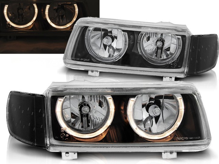 Prednja svjetla Angel Eyes (crna) / Volkswagen Passat B4 (11.1993-05.1997), LPVW41