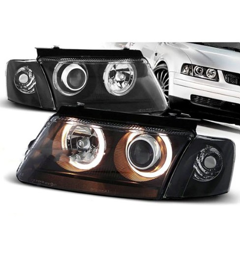 Prednja svjetla Angel Eyes (crna) / Volkswagen Passat B5 3B (11.1996-08.2000), LPVW26
