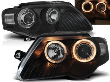 Prednja svjetla Angel Eyes (crna) / Volkswagen Passat B6 3C (03.2005-2010), LPVWC6