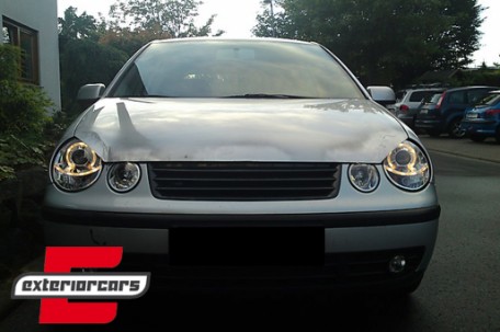 Prednja svjetla Angel Eyes (crna) / Volkswagen Polo 9N (11.2001-04.2005), LPVW59