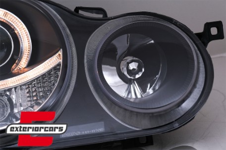 Prednja svjetla Angel Eyes (crna) / Volkswagen Polo 9N (11.2001-04.2005), LPVW59