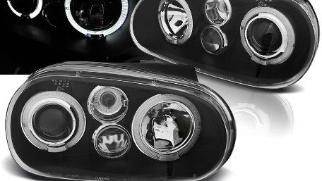 Prednja svjetla Angel Eyes (crna) / VW Golf 4 (1997-2005), LPVW60