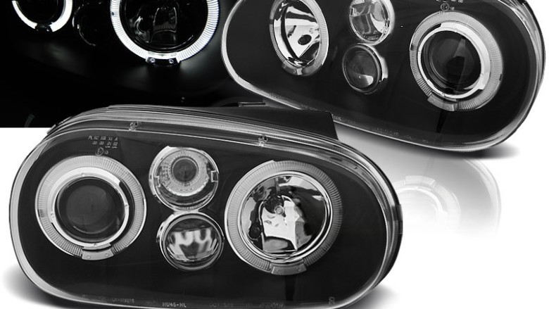 Prednja svjetla Angel Eyes (crna) / VW Golf 4 (1997-2005), LPVW60