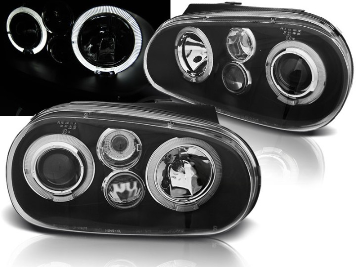 Prednja svjetla Angel Eyes (crna) / VW Golf 4 (1997-2005), LPVW60