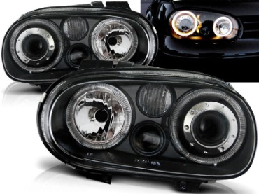 Prednja svjetla Angel Eyes (crna) / VW Golf 4 (1997-2005), LPVW70