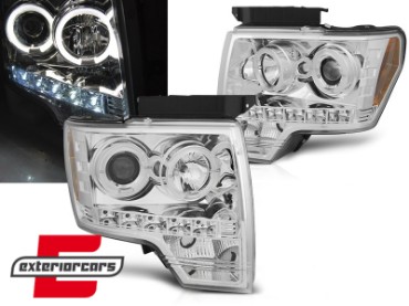 Prednja svjetla Angel Eyes dizajn (chrome) / FORD F150 MK12 (2008-2014), LPFO85
