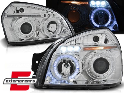 Prednja svjetla Angel Eyes dizajn (chrome) / Hyundai Tucson (2004-2010), LPHU01