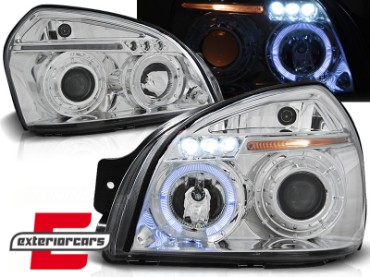 Prednja svjetla Angel Eyes dizajn (chrome) / Hyundai Tucson (2004-2010), LPHU01