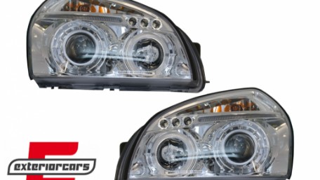 Prednja svjetla Angel Eyes dizajn (chrome) / Hyundai Tucson (2004-2010), LPHU01