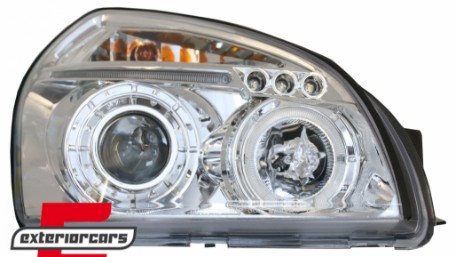 Prednja svjetla Angel Eyes dizajn (chrome) / Hyundai Tucson (2004-2010), LPHU01