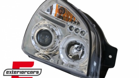 Prednja svjetla Angel Eyes dizajn (chrome) / Hyundai Tucson (2004-2010), LPHU01