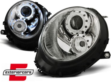 Prednja svjetla Angel Eyes dizajn (chrome) / Mini Cooper R56 Clubman R55 Cabrio R57 (2006-2014), LPMC05