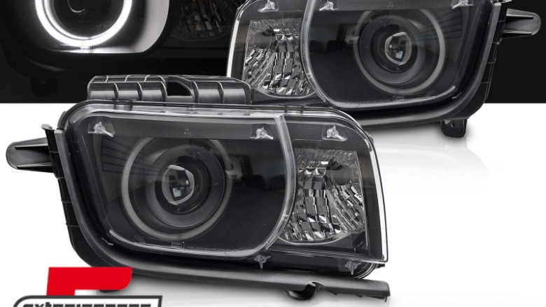 Prednja svjetla Angel Eyes dizajn (crna) / CHEVROLET CAMARO (2009-2013), LPCT20