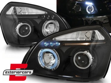Prednja svjetla Angel Eyes dizajn (crna) / Hyundai Tucson (2004-2010), LPHU02