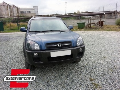 Prednja svjetla Angel Eyes dizajn (crna) / Hyundai Tucson (2004-2010), LPHU02