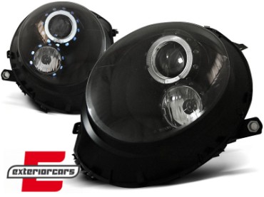 Prednja svjetla Angel Eyes dizajn (crna) / Mini Cooper R56 Clubman R55 Cabrio R57 (2006-2014), LPMC06