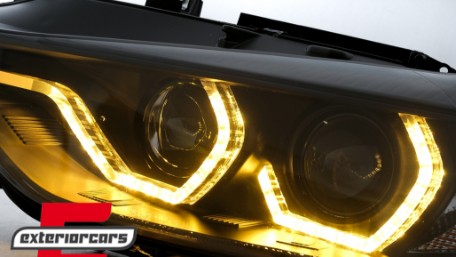 Prednja svjetla Angel Eyes LED DRL (crna) / BMW serije 3 F30 F31 limuzina karavan (10.2011-05.2015), LPBMR2