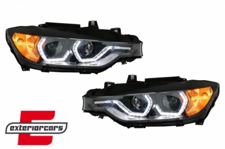 Prednja svjetla Angel Eyes LED DRL Xenon (crna) / BMW serije 3 F30 F31 limuzina karavan (10.2011-05.2015), LPBMM0