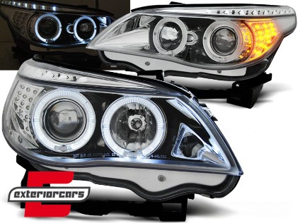 Prednja svjetla Angel Eyes LED žmigavci (chrome) / BMW serije 5 E60 E61 (2003-2007), LPBM93