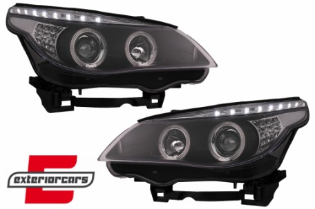Prednja svjetla Angel Eyes LED žmigavci (crna) / BMW serije 5 E60 E61 (2003-2007), LPBM94