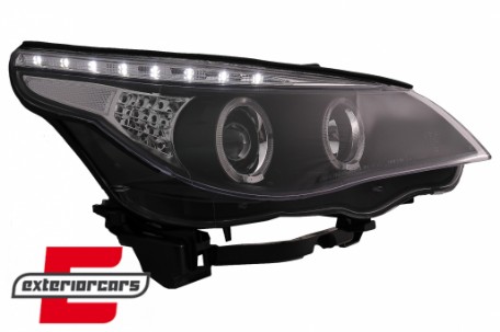 Prednja svjetla Angel Eyes LED žmigavci (crna) / BMW serije 5 E60 E61 (2003-2007), LPBM94