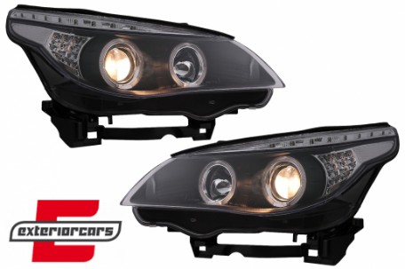 Prednja svjetla Angel Eyes LED žmigavci (crna) / BMW serije 5 E60 E61 (2003-2007), LPBM94