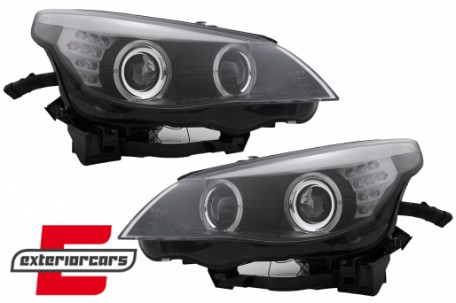 Prednja svjetla Angel Eyes LED žmigavci (crna) / BMW serije 5 E60 E61 (2003-2007), LPBMC1