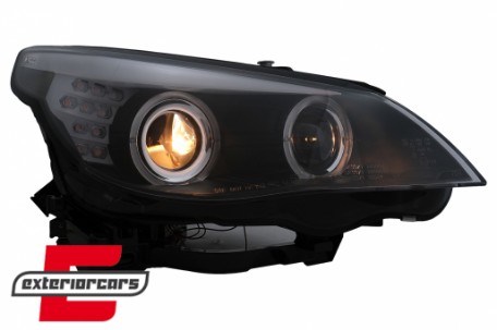 Prednja svjetla Angel Eyes LED žmigavci (crna) / BMW serije 5 E60 E61 (2003-2007), LPBMC1